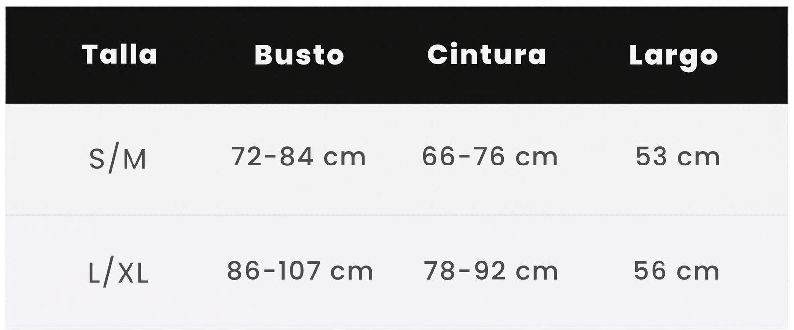 Guía de tallas