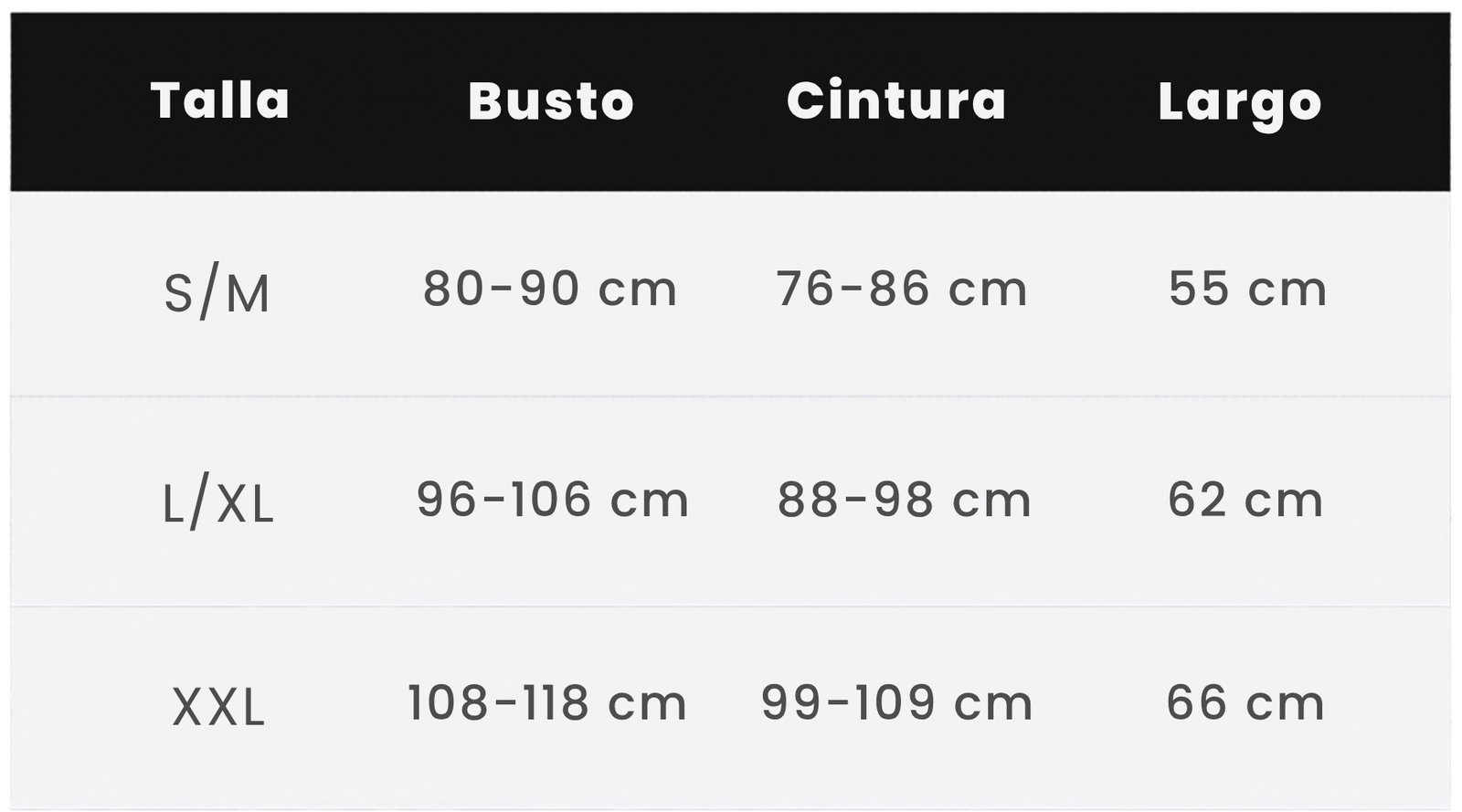 Guía de tallas
